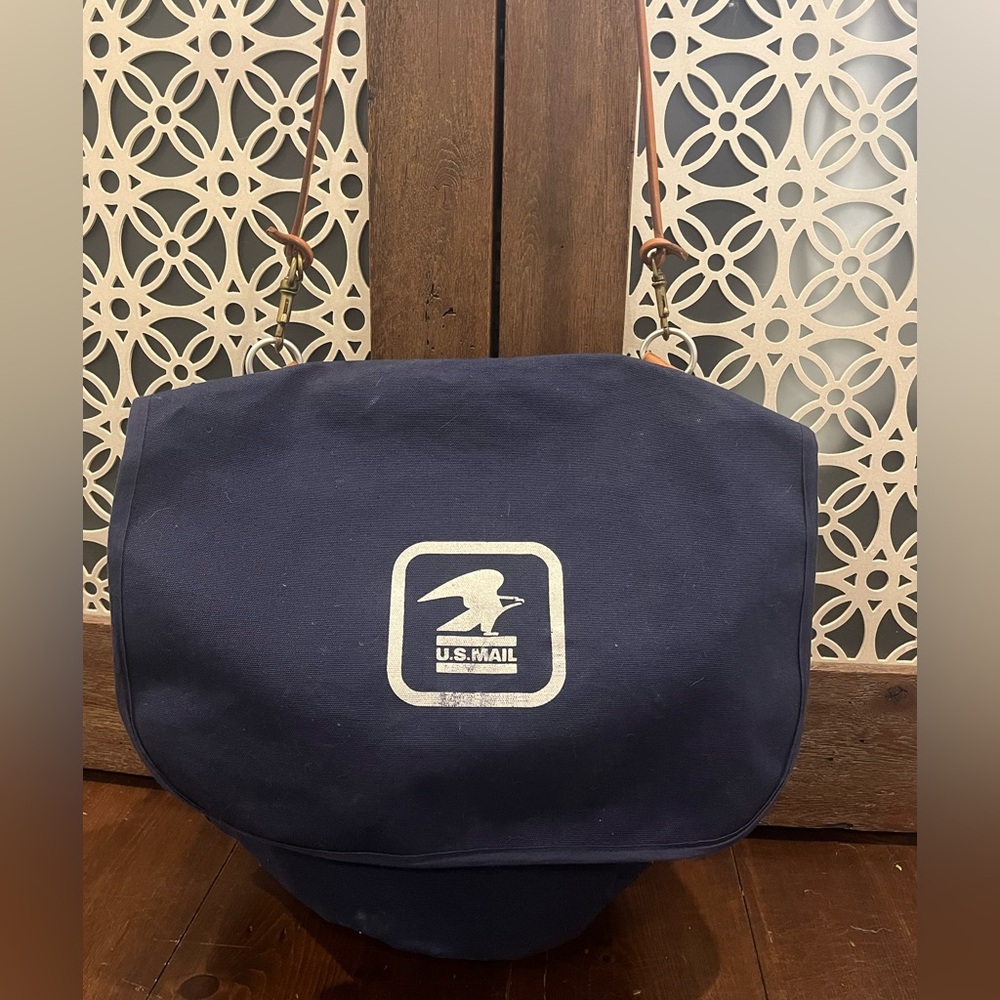 Vintage Navy U.S. Mail Canvas Messenger Bag